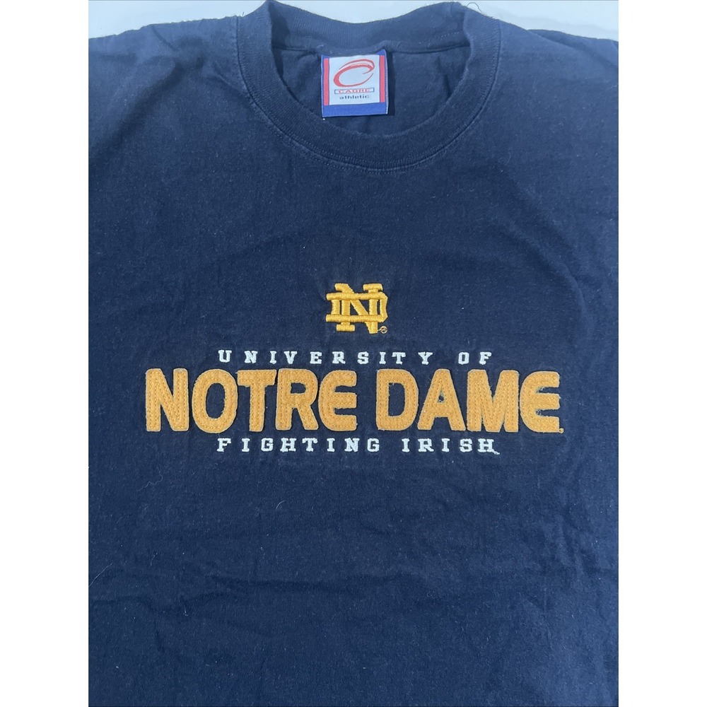 Notre Dame‎ Fighting Irish Shirt Mens Medium Blue Skate Y2K See Measurements